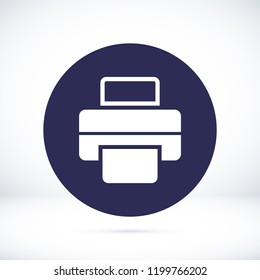 print icon, stock vector illustration flat design style