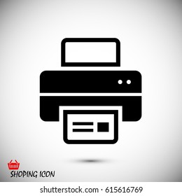 print icon, stock vector illustration flat design style