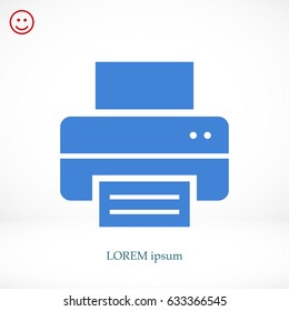 print icon, stock vector illustration flat design style
