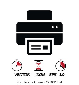 print icon, stock vector illustration flat design style