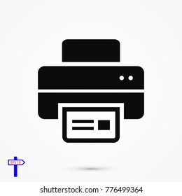print icon, stock vector illustration flat design style