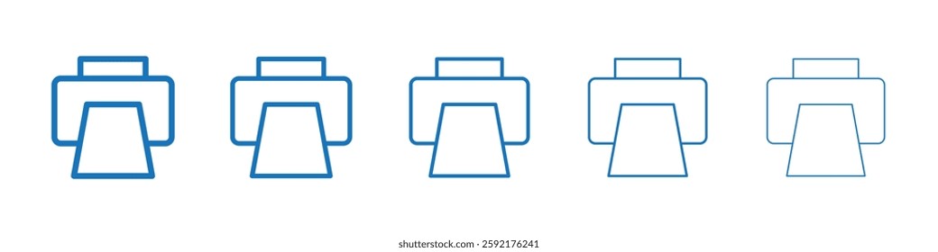 Print icon Symbol collection thin outline set
