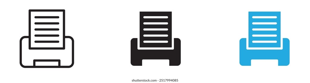 Print icon thin line illustration