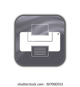 Print icon - vector button