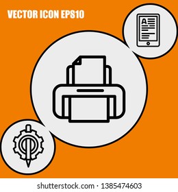 Print icon vector eps10 illustration