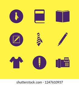 print icon. print vector icons set pencil, tie, t shirt and fax