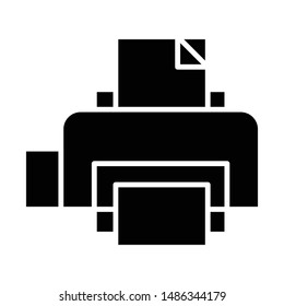 Print Icon, Vector Illustration, Business Glyph