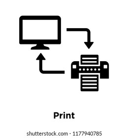 Print icon vector isolated on white background, logo concept of Print sign on transparent background, filled black symbol