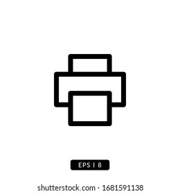 Print Icon Vector - Line