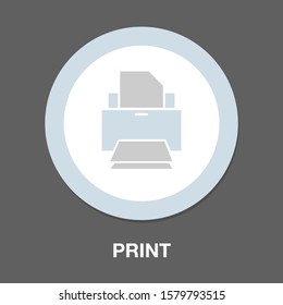 print icon, vector printer symbol - vector document printout icon