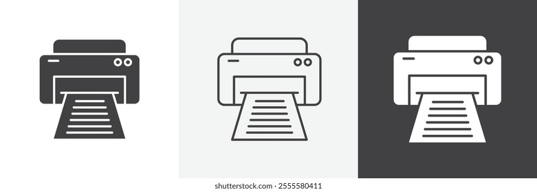 Print icon vector set for ui designs