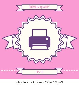 Print icon for web. Graphic elements for your design