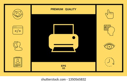 Print icon for web. Graphic elements for your design