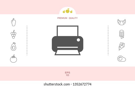 Print icon for web. Graphic elements for your design