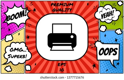Print icon for web. Graphic elements for your design