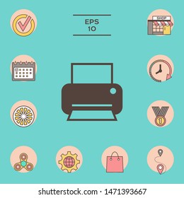 Print icon for web. Graphic elements for your design