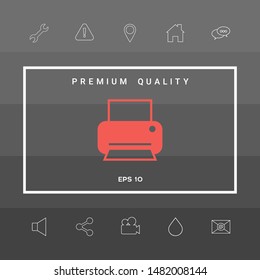 Print icon for web. Graphic elements for your design