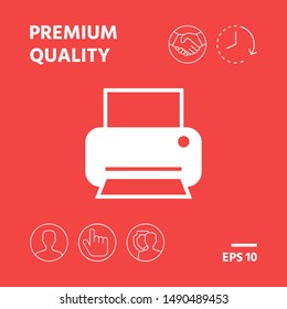 Print icon for web. Graphic elements for your design