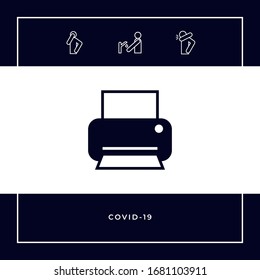 Print icon for web. Graphic elements for your design