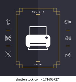Print icon for web. Graphic elements for your design
