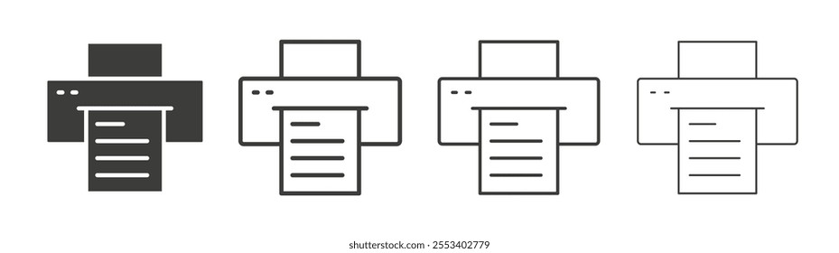Print icons collection. vector set in black color