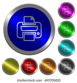 Print icons on round luminous coin-like color steel buttons
