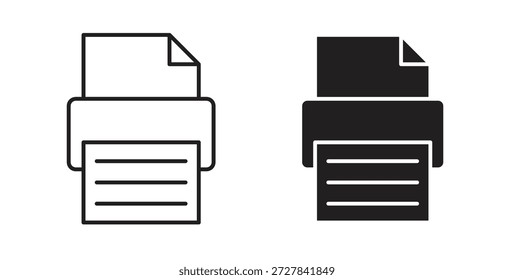 Imprimir iconos. Iconos de contorno Vector colección. ilustraciones planas