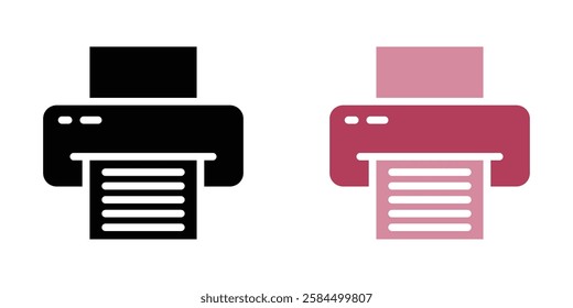 Print icons pack in black and colored version