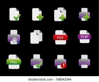 Print icons set