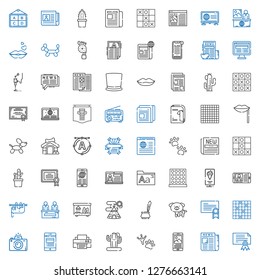 print icons set. Collection of print with certificate, newspaper, news, footprint, cactus, printer, photography, tic tac toe, dog, ink, indian tent. Editable and scalable print icons.