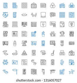 print icons set. Collection of print with dog, newspaper, sloth, foot, news, lips, footprint, cactus, pawprints, tic tac toe, fonts, poster. Editable and scalable print icons.