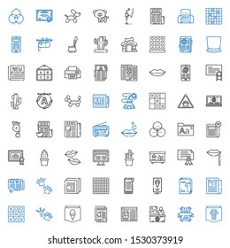print icons set. Collection of print with poster, news, newspaper, footprint, tic tac toe, catalogue, standee, pawprints, lips, certificate. Editable and scalable print icons.