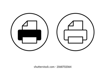 Print icons set. printer sign and symbol