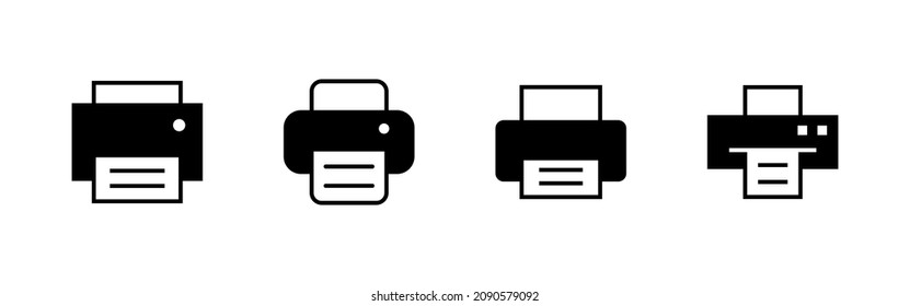 Print icons set. printer sign and symbol