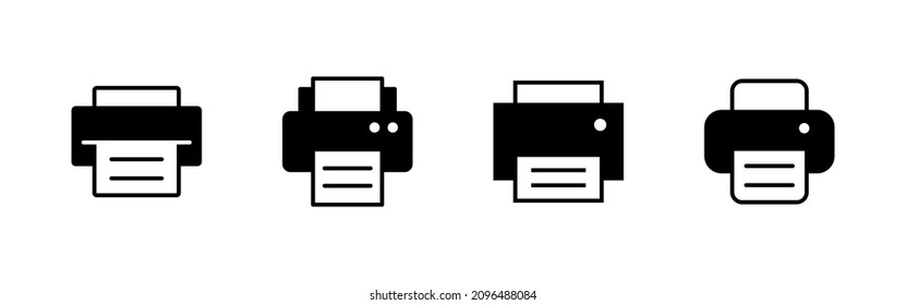 Print icons set. printer sign and symbol