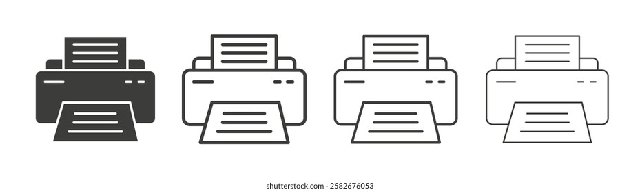 Print icons set vectors graphic designs