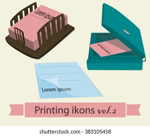 Print icons set2. 