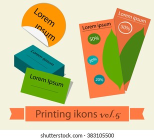 Print icons set5. 
