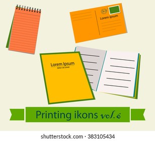 Print icons set6. 