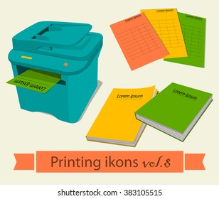 Print icons set8. 
