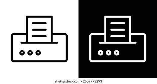 Print icons vector set in stroke line style