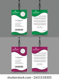 Print, ID card, Vector template for Print, Professional ID, Identity Card, Creative Design, Customizable design for Print or digital use, Adobe Illustrator Vector file high-quality for Branding.