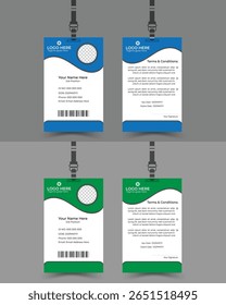 Print, ID card, Vector template for Print, Professional ID, Identity Card, Creative Design, Customizable design for Print or digital use, Adobe Illustrator Vector file high-quality for Branding.