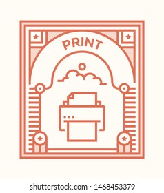 PRINT AND ILLUSTRATION ICON CONCEPT