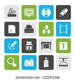 Print industry and graphic design icons - vector icon set