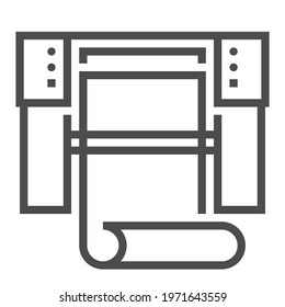 Print industry, square line vector icon.