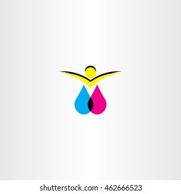 print ink man vector logo icon