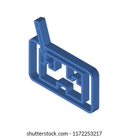 print isometric left top view 3D icon