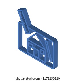 print isometric left top view 3D icon