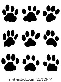 Print of jaguar's paw, vector